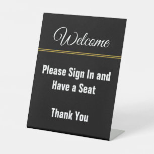 Welcome White Script Please Sign In Thank You