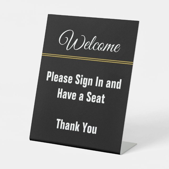 Welcome White Script Please Sign In Thank You (Front)