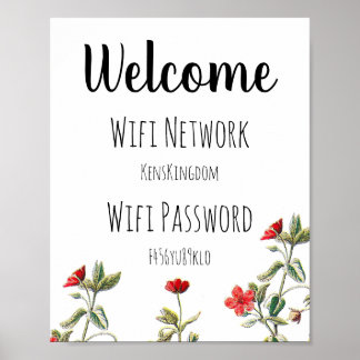 Welcome Wifi password poster