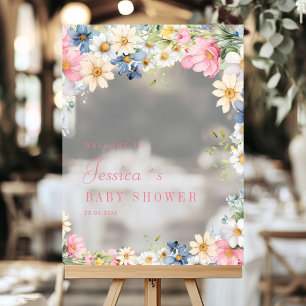 Welcome! Wildflower, Baby Shower Acrylic Sign