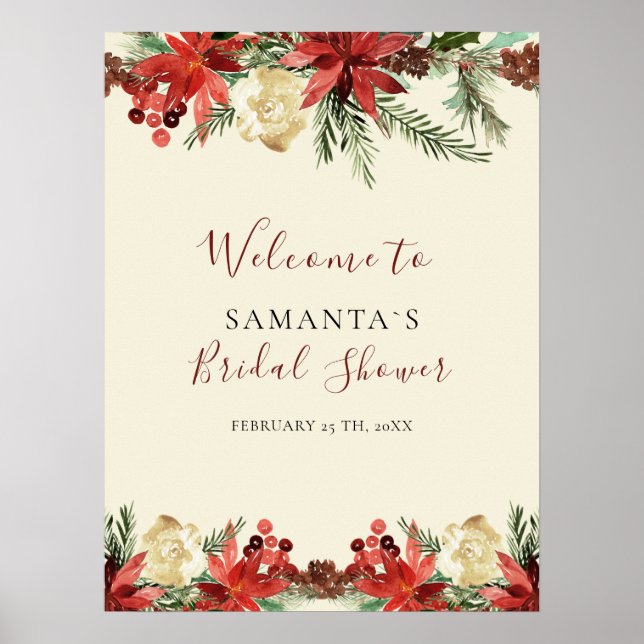 Welcome Winter | Wedding Bridal Shower Poster (Front)