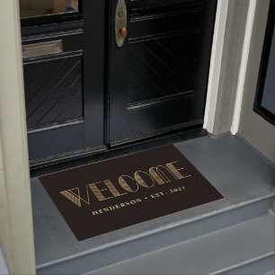 Welcome   Year Established Personalized Family Doormat
