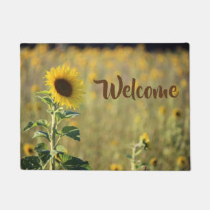 "Welcome" Yellow Sunflower Doormat