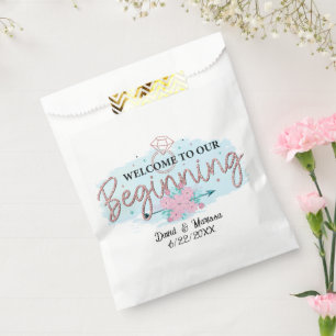 Welcome yo our beginning add name date Wedding Favour Bag