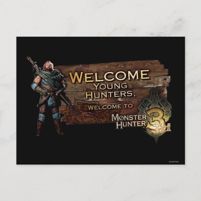 Welcome young hunters, to Monster Hunter Tri! Postcard (Front)
