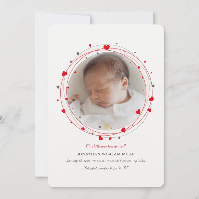 Welcomed With Love Photo Birth Announcement (Front)