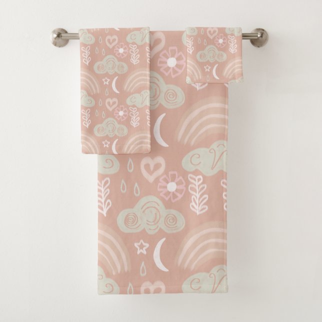 Welcoming Baby Pink Bath Towel Set (Insitu)
