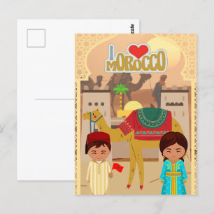 Welcoming Beautiful Moroccan Desert Scene Postcard