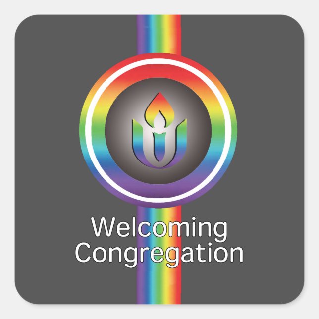 Welcoming Congregation Unitarian Universalism  Square Sticker (Front)