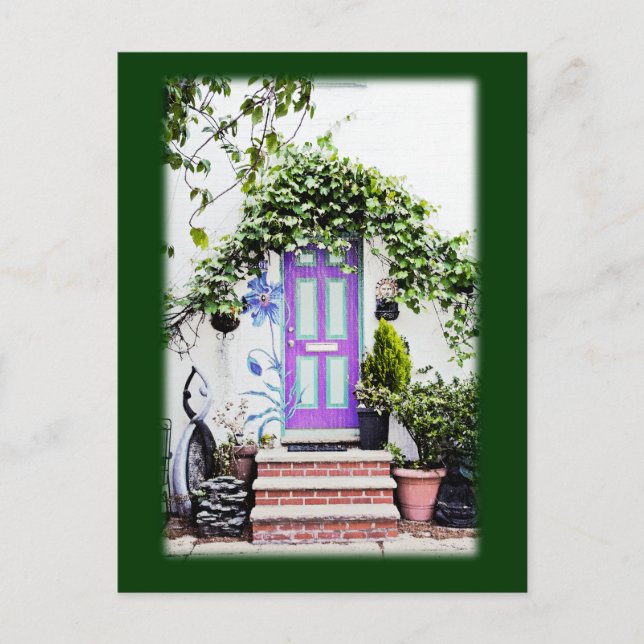 Welcoming Doorway in Purple Postcard (Front)