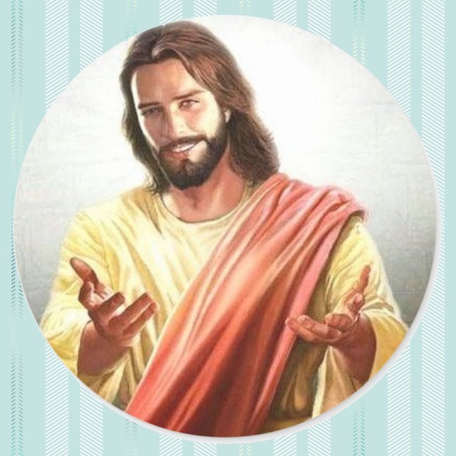 Welcoming Jesus Christ Stationary Envelope Classic Round Sticker (Creator Uploaded)