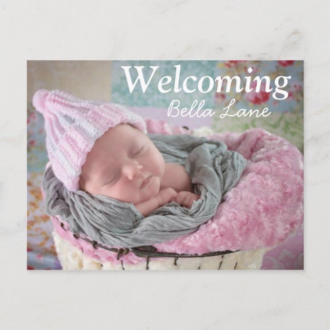Welcoming New Baby Birthday Announcement Postcard (Front)