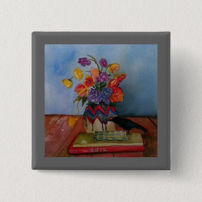 Welcoming the New Year 2 Inch Square Button (Front)