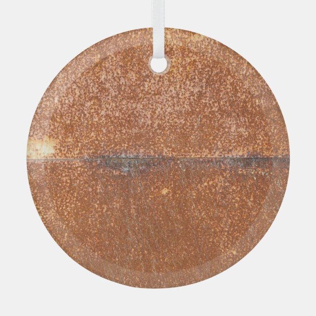 Welded old metal, rust texture. glass ornament (Front)
