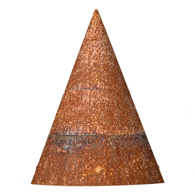 Welded old metal, rust texture. party hat (Front)