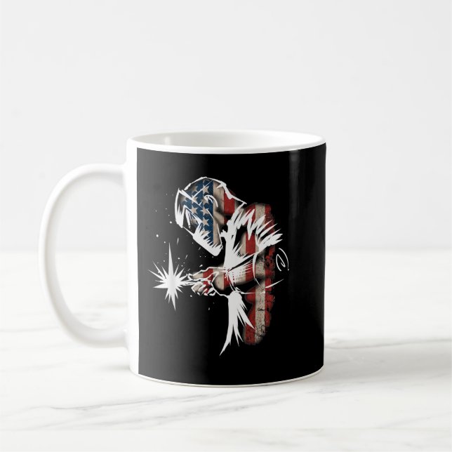 Welder American Flag USA Patriotic Welder Gift  Coffee Mug (Left)