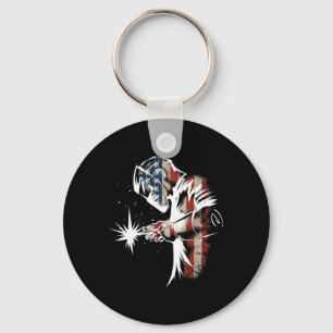 Welder American Flag Usa Patriotic Welder Gift  Keychain