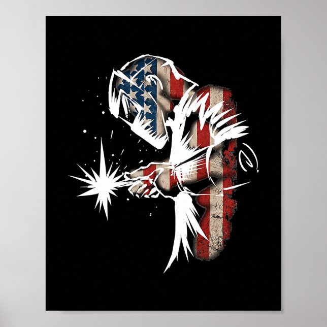 Welder American Flag USA Patriotic Welder Gift  Poster (Front)