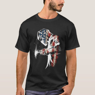 Welder American Flag Usa Patriotic Welder Gift T-Shirt