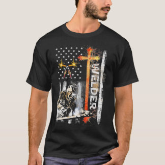 Welder American Flag Welding Faith Cross Christian T-Shirt