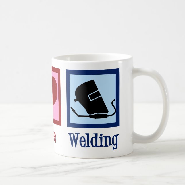 Welder Company Peace Love Welding Business Coffee Mug (Right)