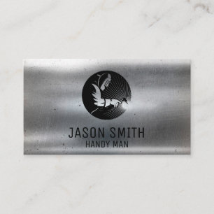 welder construction Metallic Business Card
