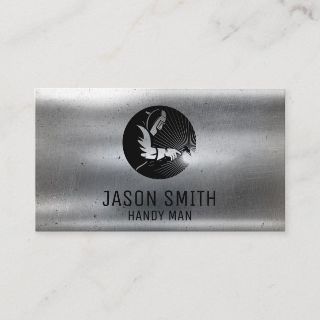 welder | construction | Metallic Business Card (Front)