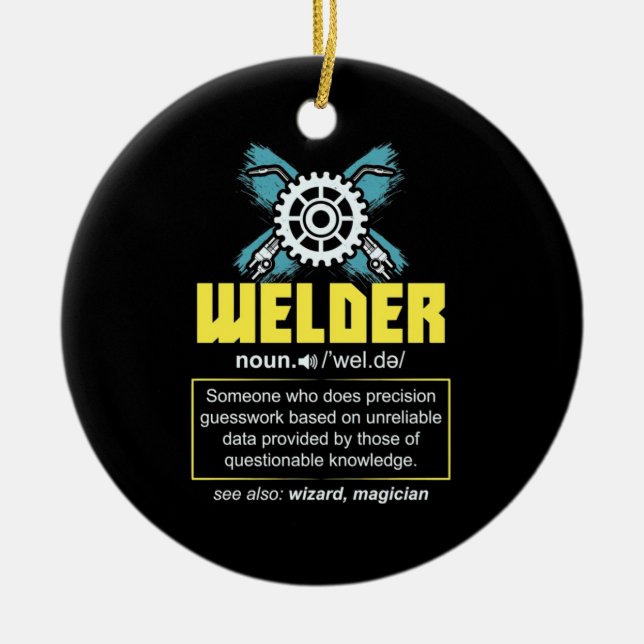 Welder Definition Ceramic Ornament (Front)