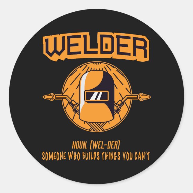 Welder Definition Funny Sticker (Front)