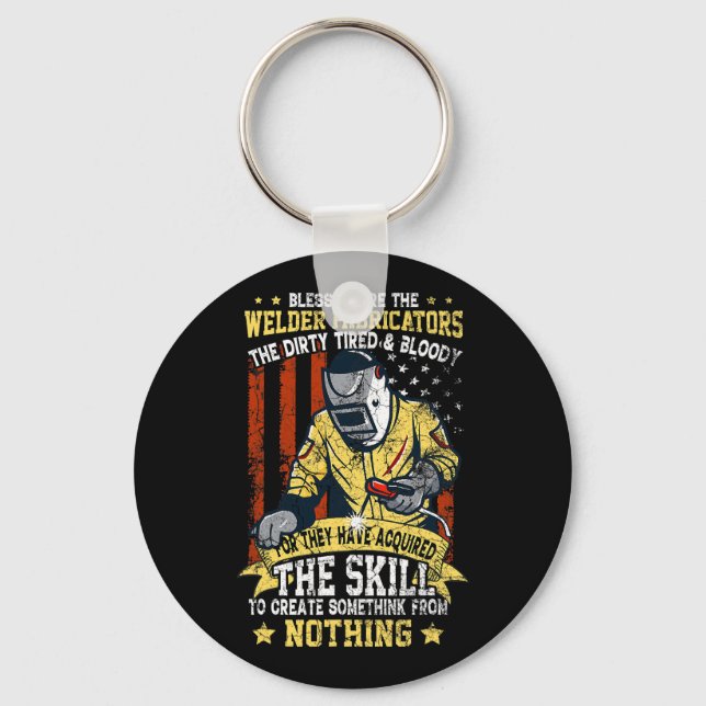 Welder Fabricators Metalworker Welding Machine MIG Keychain (Front)