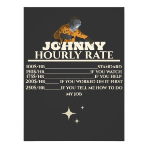 Welder funny hourly rate custom name gift for him photo print