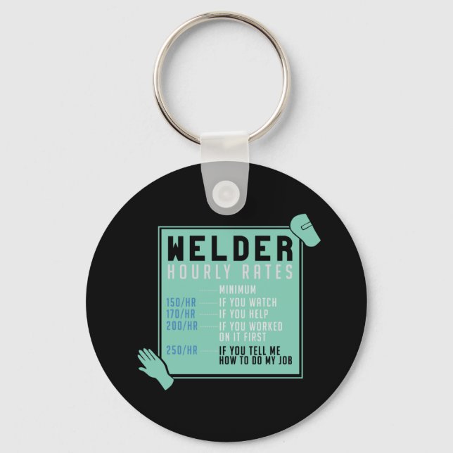 Welder Hourly Rates Keychain (Front)