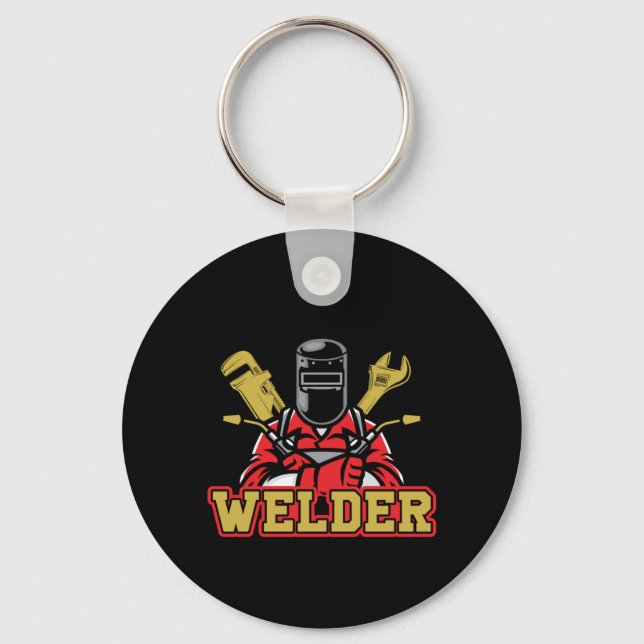 Welder Iron Metan Welding Profession Father Gift Keychain (Front)