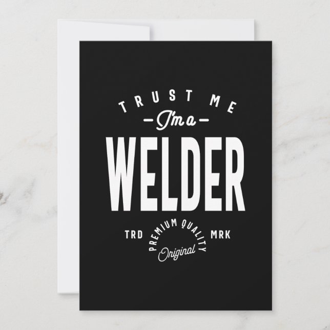 Welder Job Title Gift Invitation (Front)