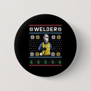 Welder Knit Ugly Christmas Sweater Gift 2 Inch Round Button