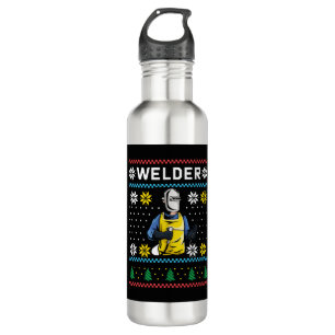 Welder Knit Ugly Christmas Sweater Gift 710 Ml Water Bottle