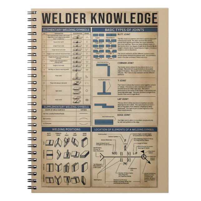 welder knowledge welding vintage ART  Notebook (Front)