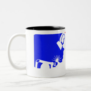 Welder League Logo – Tribute to Welders Two-Tone Coffee Mug