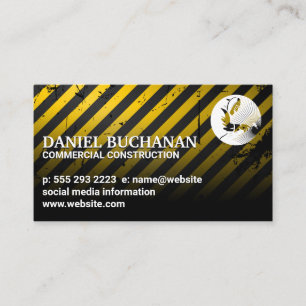 Welder Logo   Caution Construction Background Business Card