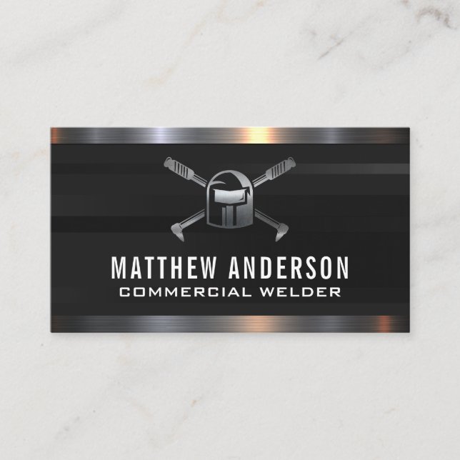 Welder Logo | Metallic Trim Business Card (Front)