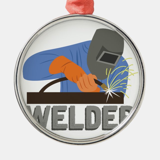 Welder Metal Ornament (Front)