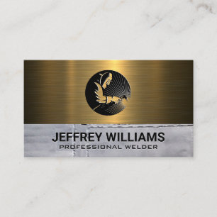 Welder Metal Rivets Metallic Business Card