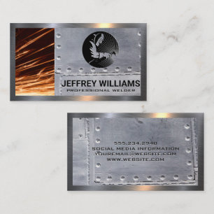 Welder Metal Rivets Sparks Metallic Business Card