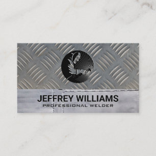 Welder Metal Rivets Steel Metallic Business Card