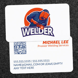 Welder Metal Welding Custom QR Business Card