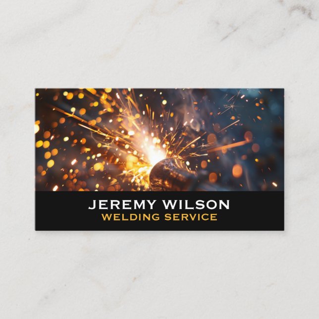 Welder Metal Welding Service Fabrication Steelwork Business Card (Front)
