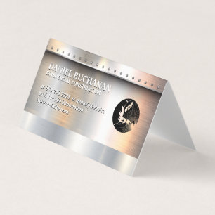 Welder   Metallic Brushed with Rivets Background Business Card