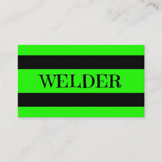 Welder Neon Green Business Card (Front)