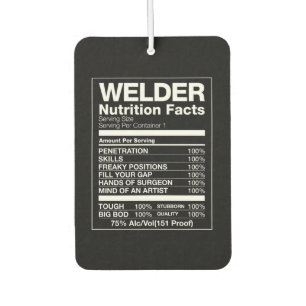 Welder Nutrition Facts Air Freshener