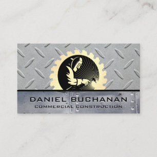 Welder Saw Metal Rivets Steel Plated Business Card